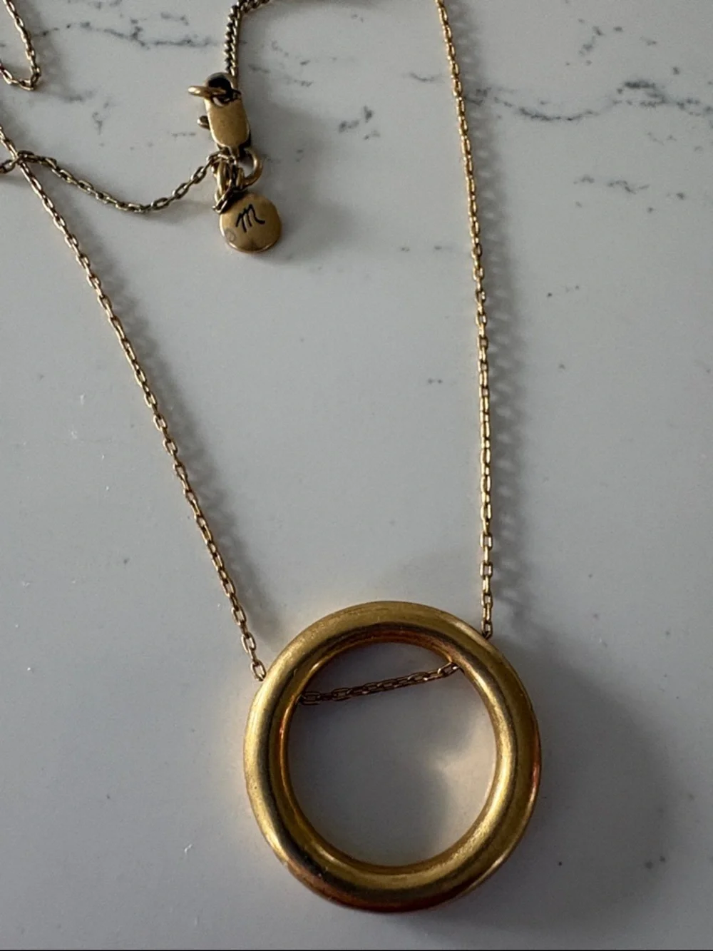 Madewell Gold Circle Pendant Necklace - Picture 2 of 2